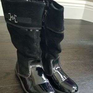 Girl's Primigi patent suede boots EUC 27